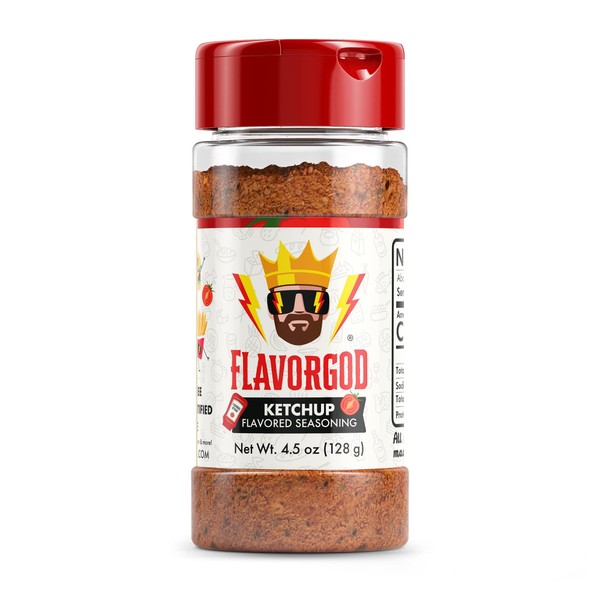 Ketchup Seasoning Mix by Flavor God - Premium All Natural & Healthy Spice Blend for Grilling Chicken, Beef, Seafood, Vegetables, Salad, Tacos, Pizza, & Pasta - Kosher, Gluten-Free, Dairy-Free, Vegan, Keto Friendly
