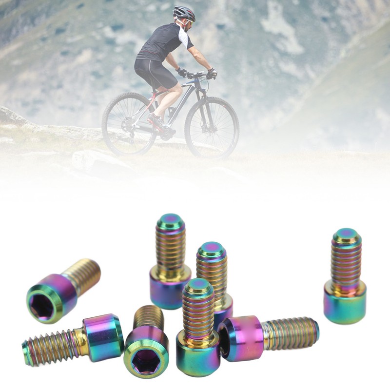 RISK 8Pcs Mountain Bike Pedal Bolts Titanium Alloy Anti Slip