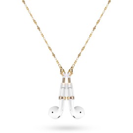 Magnetic Anti-Lost Straps for AirPods, Anti Theft Chain Necklace Lanyard String Compatible with AirPods Pro 3 2 1/Pro 1st & 2nd Headphone Holder Neck Rope Cord Gold - Color: Floral Beaded Chain