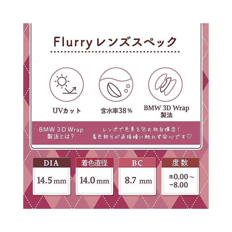 フルーリー マンスリー【1箱3枚入】PWR：-04.50／COLOR：ﾘﾝｸﾞﾋﾟﾝｸﾌﾞﾗｳﾝ(もっと愛されｳｻｷﾞ)