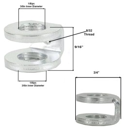 New:  9/16" Stamped Steel hickey 3/8"x 3/8" tapped 1/8IP  new  Lamp Parts