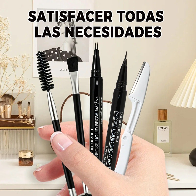 3 En 1 Lapiz Para Cejas Waterproof 3d Delineador De