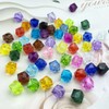 Jmassyang 100 Pieces 12mm Acrylic Faceted Cube Beads Colorful Square