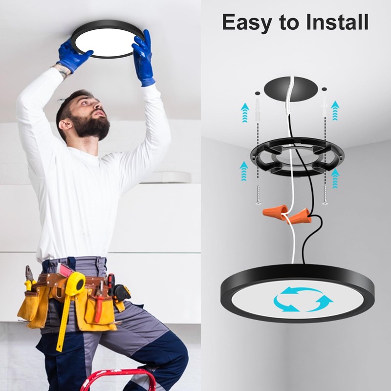 libtit Flush Mount Ceiling Light 7 Inch, 15W 1500Lm Surface