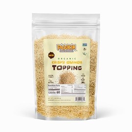 Pasokin Organic Crispy Quinoa Topping - Vegan, Kosher, Non-GMO, Gluten-Free Puffed Quinoa - Protein-Rich, High Fiber, Iron-Packed Snack - 2lbs