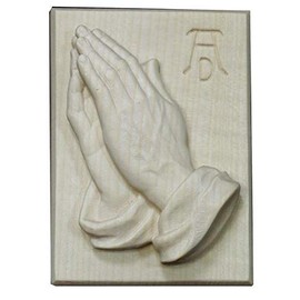 MaMeMi Beautiful relief praying hands by Albrecht Dürer/Dürer hands, made of wood, approx. 11 x 8.5 cm, traditional gift for confirmation/communion and confirmation