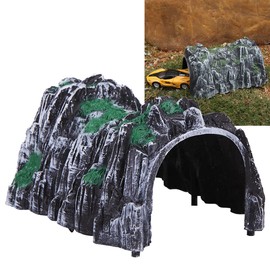 Train Railway Train Cave Tunnel Plastic Rock Garden Tunnel DIY Sand Table Tunnel Models Train Railway Accessories, Grey Stone Tunnel Accessories Simulated Cave Plastic Rock Garden Model