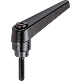 Trusco TCMRBK5-32 Clamp Lever, Black, Male Thread, M5, Thread Length 1.2 Inches (32 mm)