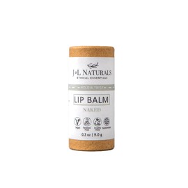 J&L Naturals Sustainable Lip Balm | Organic Ingredients, 100% Natural, Eco-Friendly | Cruelty Free, Vegan, Paraben Free, Silicone Free (Naked (Unscented), Single)