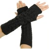 Women's Cable Knit Arm Warmers Fingerless Gloves Thumb Hole Gloves