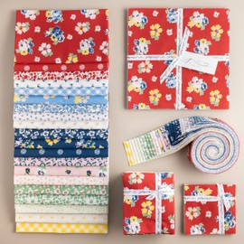 True Fabrics 1930s Honey Bunch Precut Fabric (Half Yard Bundle) - 20 Pieces in 18" x 44" cuts