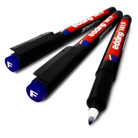 Edding 141F Permanent Pen - Fine 0.6mm Nib - Pack of 3 Blue