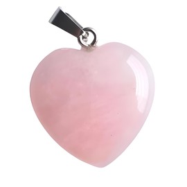 RICHARD-911 Dije Corazón Cuarzo Rosa Para Collar Cadena Joyería Colgante