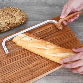 Ittnim Bread Knife Handmade Bread Bow Knife 16" Serrated Bowl Knife, Bread Saw Sourdough Knife Aluminum Alloy Sourdough Cutter Suit for Left & Right Handed People to Cut Baguettes Vegetables Fruits