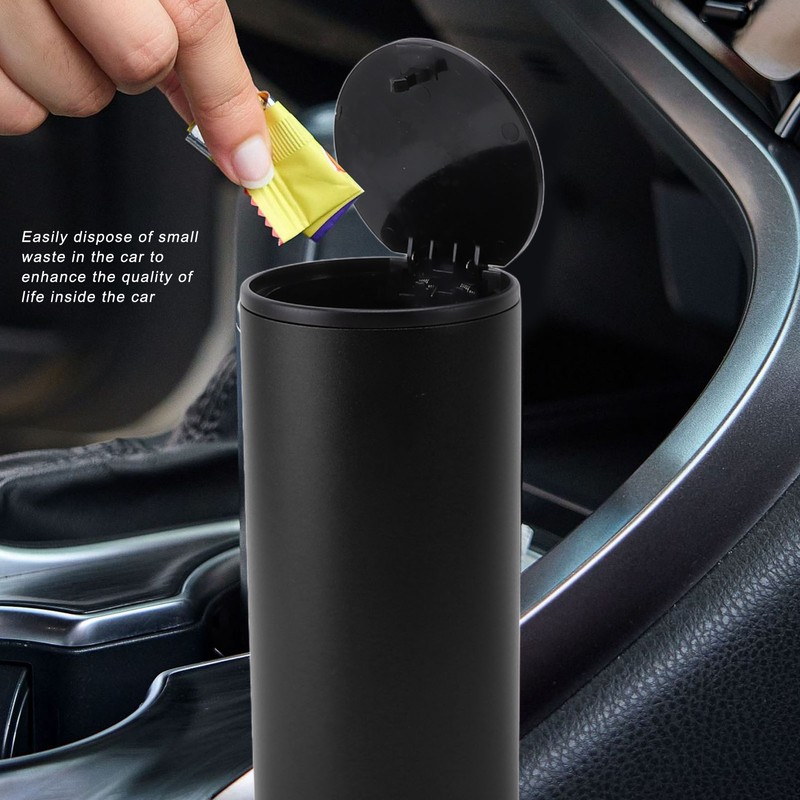 Car Ashtray with Push Type Lid Aluminum Alloy Multifunction Mini
