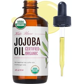 Jojoba Oil (4 oz), USDA Certified Organic, 100% Pure, Cold Pressed, Unrefined. Revitalizes Hair and Gives Skin a Radiant, Youthful Look. Great treatment for Face, Lips, Cuticles, Stretch Marks, Beard