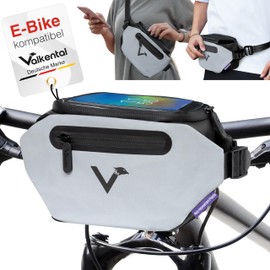Valkental - Recycled 3-in-1 Bicycle Handlebar Bag | Fully Reflective & Waterproof - Suitable as Handlebar Bag & Bum Bag | Klickfix Compatible | 4L