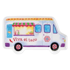 UPware Shape Platter Melamine Serving Platter BPA Free Food Platter 17 Inch Taco Truck Shaped Platter for Cinco de Mayo Decoration (17" Cinco de Mayo Truck)