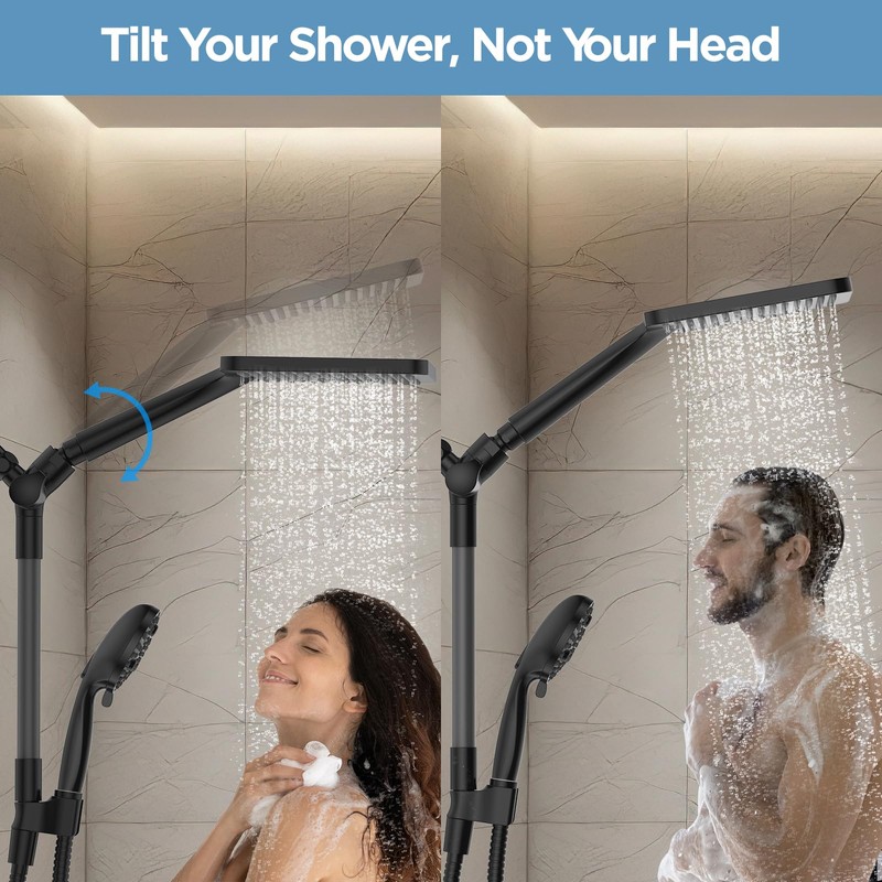 Dual Handheld Shower Head Combo, 2-in-1 Rain Shower Heads System