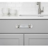 Cosmas 6393SN-C Satin Nickel with Clear Glass Cabinet Handle Pull