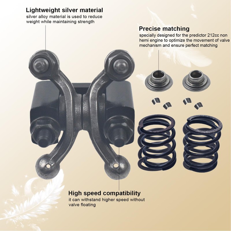 Racing Shaft Rocker Arm Set w Black For Predator 212cc