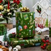 Burymento Christmas Wrapping Paper Roll, Green Gift Wrap Paper with