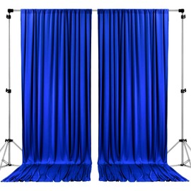 AK TRADING CO. 10 feet x 10 feet Polyester Backdrop Drapes Curtains Panels with Rod Pockets - Wedding Ceremony Party Home Window Decorations - Royal Blue (DRAPE-5x10-ROYAL)