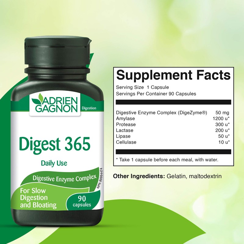 Adrien Gagnon - Digest 365 Natural Digestive Enzymes Complex 90