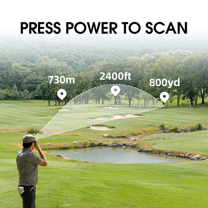 Golf Range Finder with Magnetic Strip - 800 Yards Golf