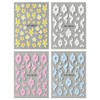 JMEOWIO 3D Embossed Yellow Flower Nail Art Stickers Decals Self-Adhesive