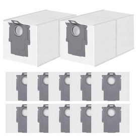 12 Pack Dust Bag for Roborock Qrevo QV 35A/S5V/Saros 10R/20/Qrevo Edge/S5A/Qrevo CurvX/S/Pro/Plus/Curv/2 Flow/S5X/S8 MaxV/QX Revo Vacuum Cleaner, 3.5 L Large Capacity Disposable Bags Replacement