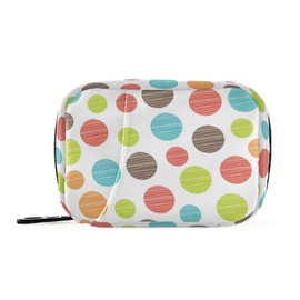 Naanle Vintage Colorful Polka Dot Pill Box 7 Day Pill Organizer Bag with Zipper Portable Weekly Case Compact Size for Vitamin Supplement Holder