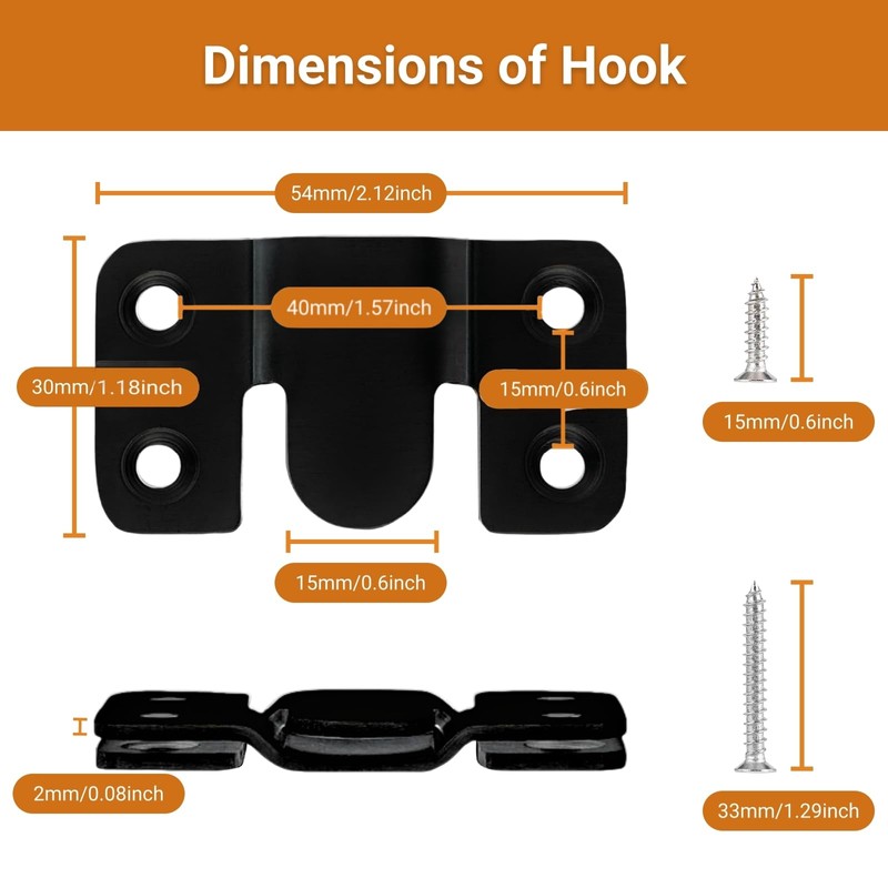 [10 Pairs Large] Interlocking Flush Mount Brackets, Stainless Steel Heavy