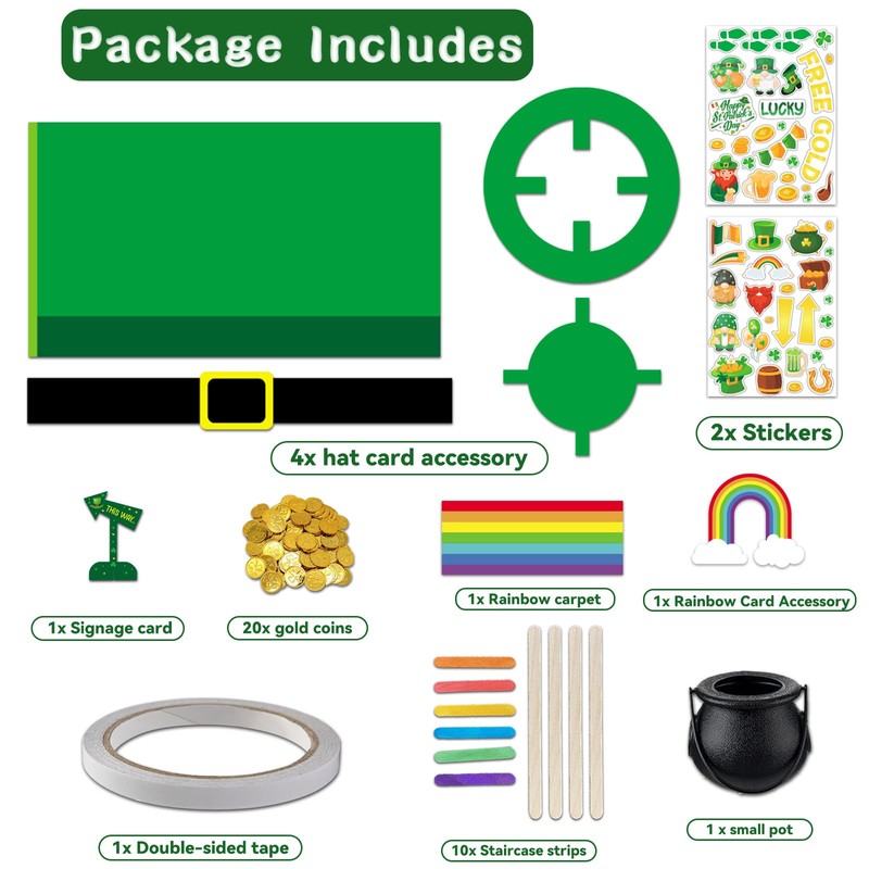 JUESMOS St Patrick's Day Leprechaun Trap Kit for Kids St