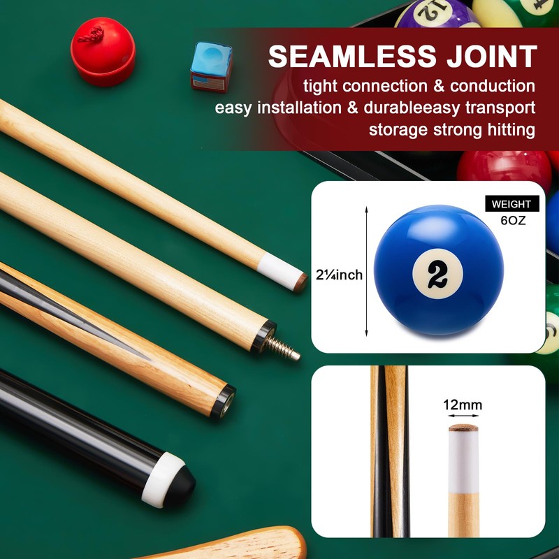 Jenaai Christmas Pool Table Accessories Gifts 16 Pcs Billiard Balls