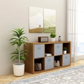 Smart Cube 8-Cube Organizer Walnut Color 2x4 Cube Bookcase with Opened Back Shelves for Home Office Storagecolor: as Pic Color