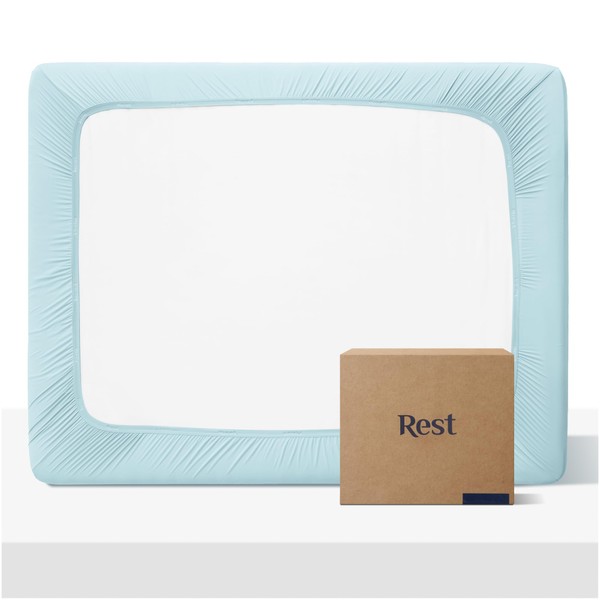 REST® Evercool®+ Fitted Sheet, Full Size, Light Blue, 15" Deep