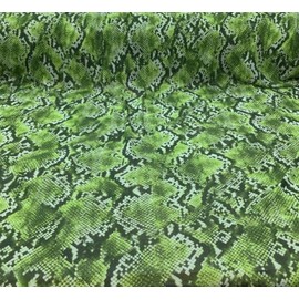 Power Net Stretch Mesh Nylon Spandex Sheer Printed Snake Skin Green White Z509