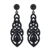 mecresh Black Teardrop Earrings for Women Crystal Dangle Drop Earrings