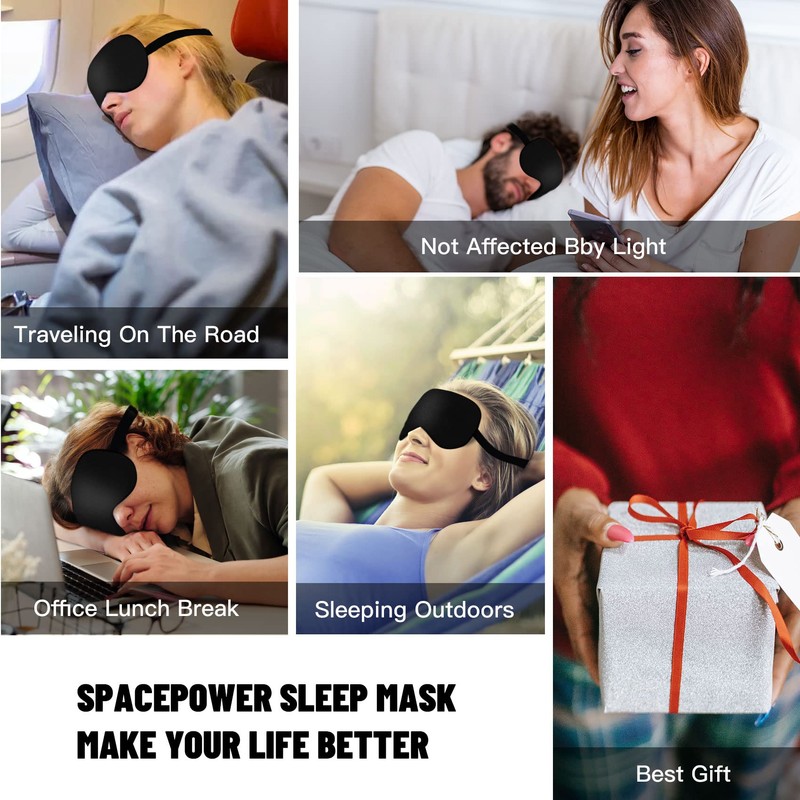 Sleep Mask, Silk Eye Mask for Sleeping with Adjustable Strap,