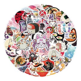 KQDRAVINE 110 Stück Japan Sticker Für Laptop, Aufkleber Für Kinder Jugendliche Erwachsene, Kofferaufkleber, Sticker Aesthetic für Scrapbook, Skateboard, Auto, Gepäck