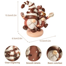Bechivie Coffee Gnomes Figurines Coffee Bar Station Decor, 5.2" Resin Gnomes Decorations for Home, Cute Small Indoor Accessories Tiered Tray Kitchen Table Desk Shelf Summer Gifts