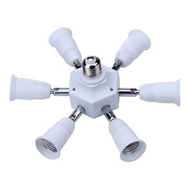 FINELED 7 in 1 E27 E26 Socket Adapter Splitter ,E26 E27 Universal lamp holder with 360 Degrees Adjustable 180 Degree Bending