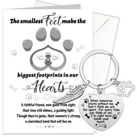 HOWAF Sympathy Card Pet Loss Gifts, Pet Sympathy Gifts, Bereavement Gifts, Dog Remembrance Gifts Cards,Pet Condolences Cards Sympathy Greeting Cards with Dog Memorial Keyring for Pet Dog Memorial Gifts
