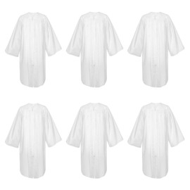 YIIOSS 6Pcs Choir Robes for White Church Pulpit Robe and Pastor Judge Costume Graduation Gown Choir Robe