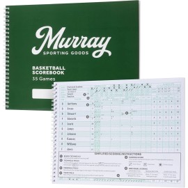 Murray Sporting Goods Classic Basketball Scorebook - 35 Games Green Score Keeper
