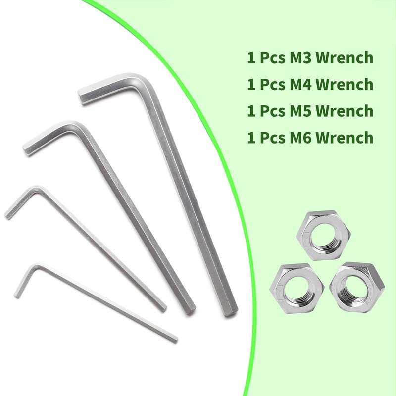 zrfgbxim 1080 Countersunk Screws Nuts Set, M3 M4 M5 M6