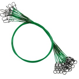 Atibin Fishing Steel Wire Leader Stainless Saltwater Line Fishing Leaders Lure Snap Saltwater Fishing Leader Wire Black Nickel #2 50lb 11.8in 20pcs