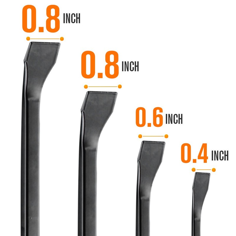 REXBETI Pry Bar Set, Heavy Duty Pry Bar 4-Piece Mechanic