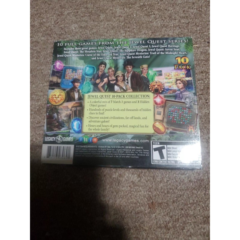 Legacy Amazing Match 3 Games Jewel Quest 10Pk (2017, Legacy